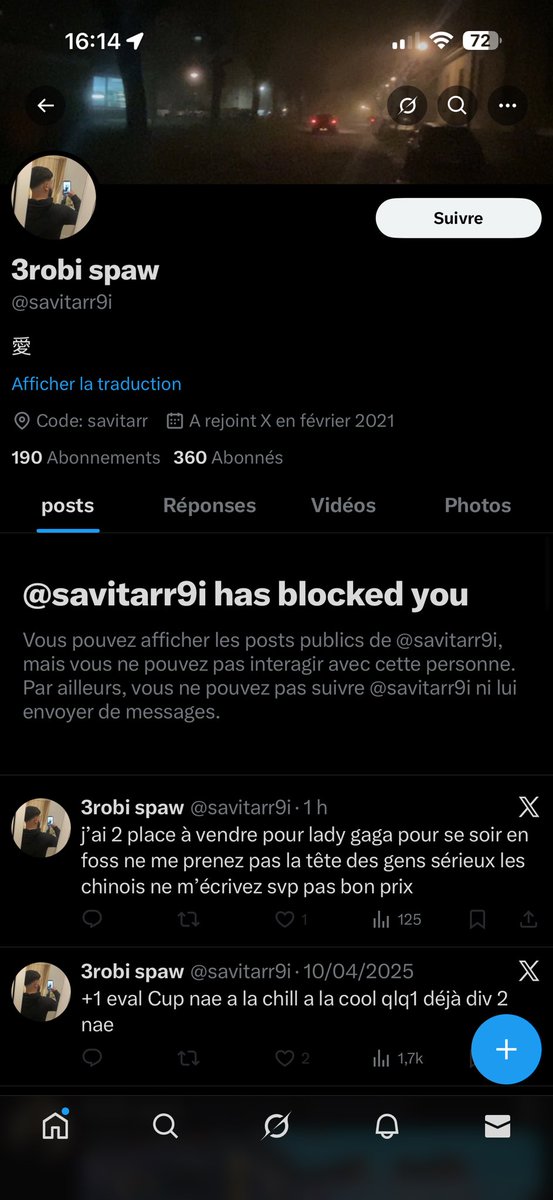 sofianeqlf13's tweet image. Faites attention il arnaque et bloque les gens … une personne a été victime et m’a alerter