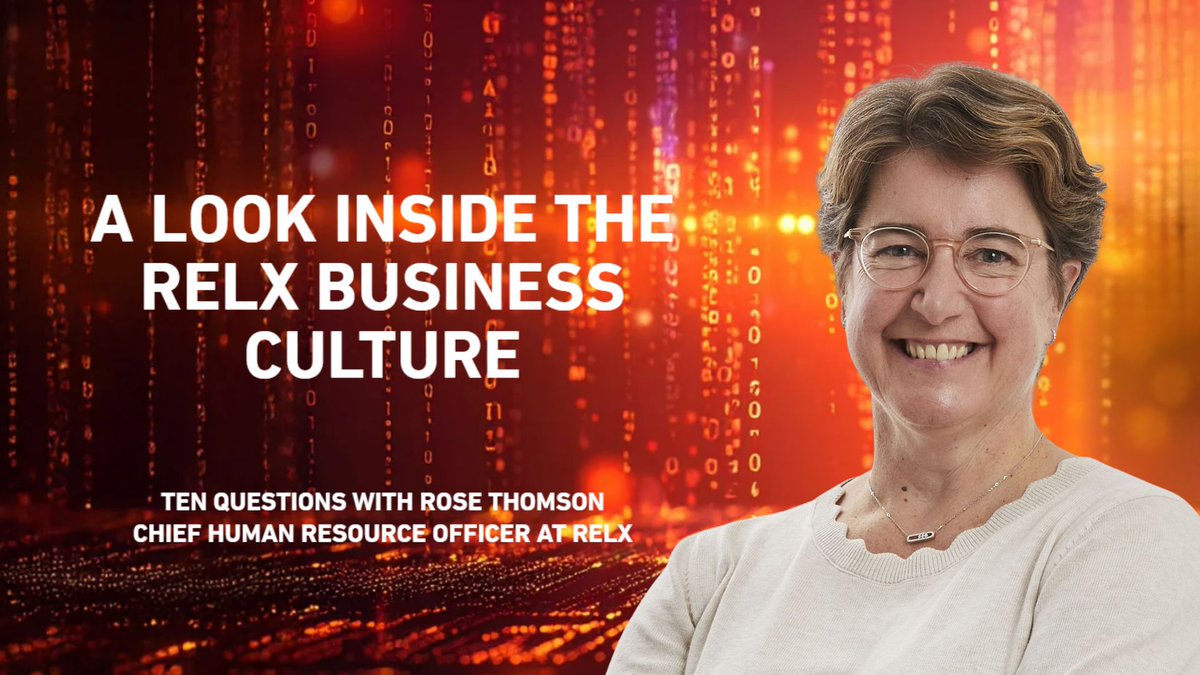 RELXHQ's tweet photo. As CHRO at RELX, Rose Thomson is helping shape a culture that’s as intentional as it is impactful. We ask Rose ten questions about her perspectives, from leadership development to recruitment - read the full interview here: https://t.co/Q39B95eLsG

#HR #ThoughtLeaderhip https://t.co/P8RQb6LpKN