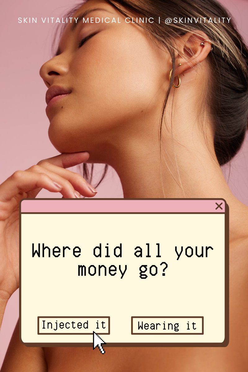 SkinVitality's tweet image. Where did the money go? Injected it — worth every drop 💉✨ Confidence = priceless.
#Botox #DermalFiller #TweakmentsToronto #BeautyInvestments