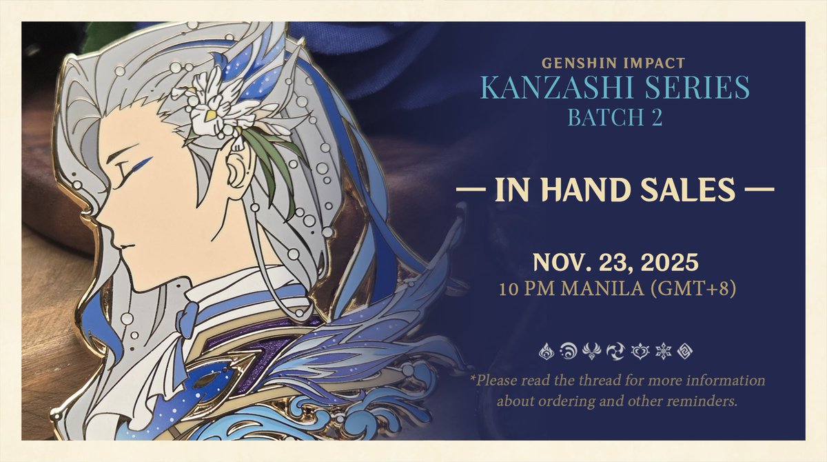 ✨[ANNOUNCEMENT] GENSHIN PINS B2 IN HAND SALES

🗓️: Nov. 23, 2025
⏲️: 10 PM Manila (GMT+8)

Please read on as there are important notes in this thread >>