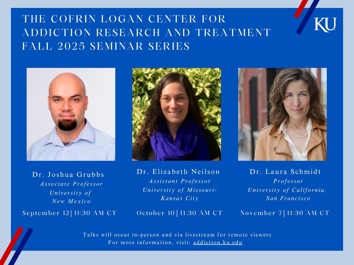 AddictionKU's tweet image. This semester was great! Dr. Grubbs presented the ties between alcohol &amp;amp; sports betting. Dr. Neilson reviewed the link between alcohol &amp;amp; sexual assault. Dr. Schmidt showed how tobacco companies shaped ultra-processed food.

ICYMI: talks are available here: addiction.ku.edu/events