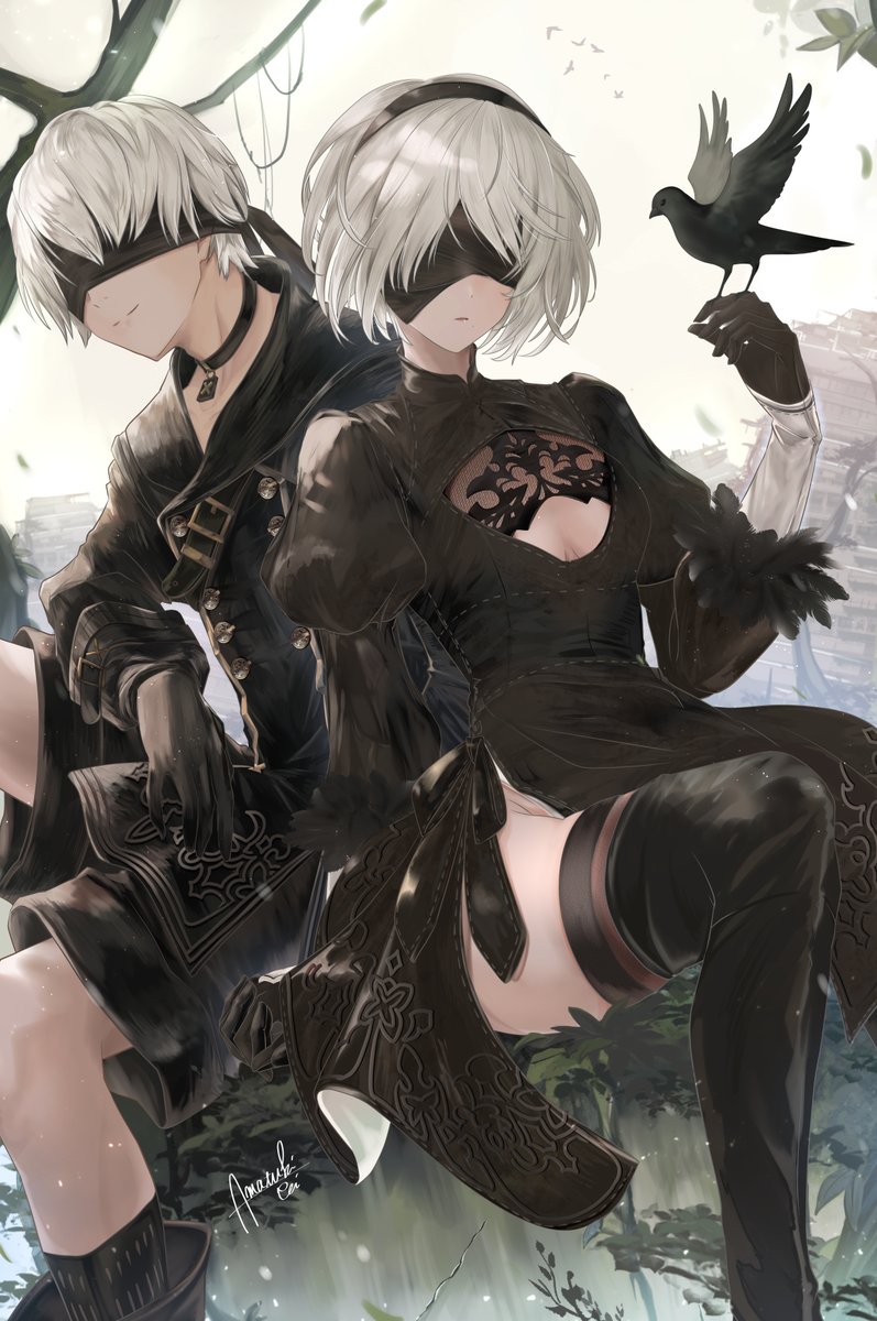 amatukirei's tweet image. 9S2B🤍🖤　#Nier #NieRAutomata 

ピアノコンサート当たりますように…
