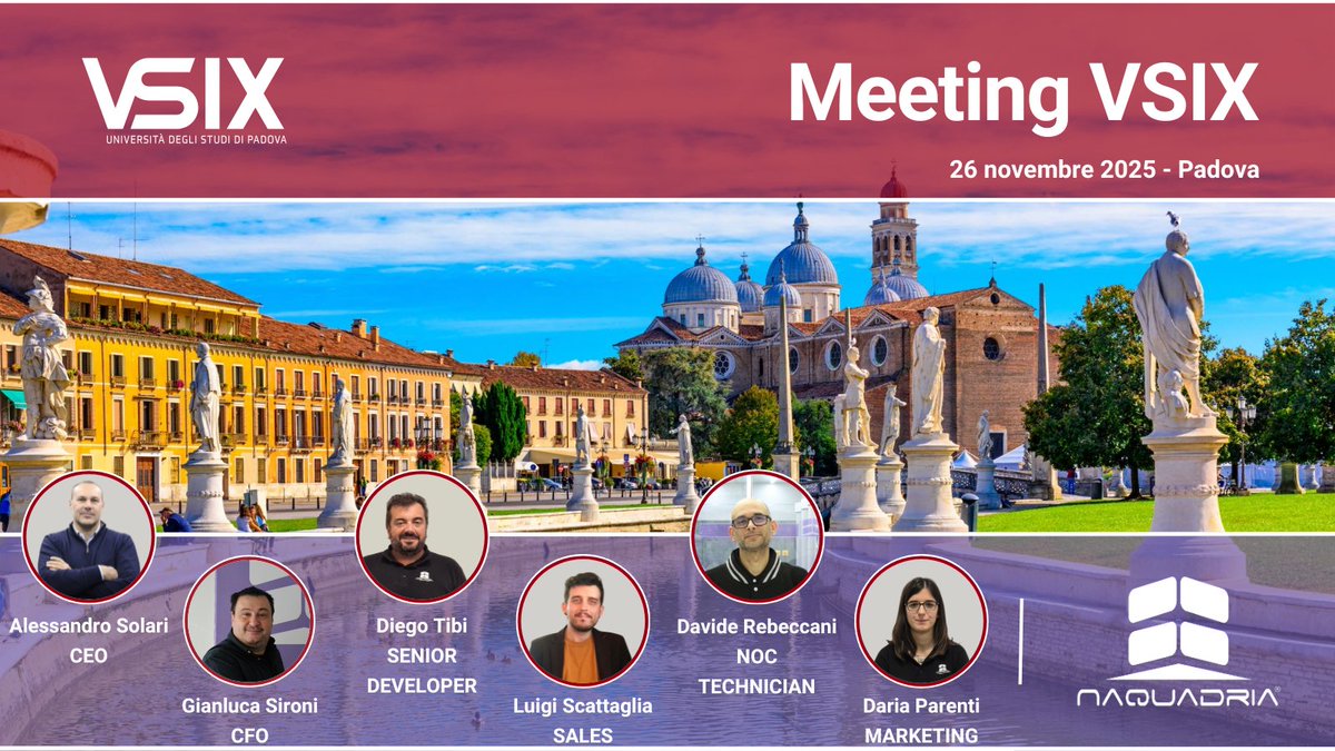 Il 26/11 al #MeetingVSIX presentiamo 2 novità strategiche:

✨ Nuova region Cloud nel Data Center Cubo <a href="/vsix_pd/">VSIX</a>  Padova
✨Servizio dedicato alla PA con <a href="/FlashStart/">FlashStart Internet Protection</a> 

📍 Fiera Padova, Pad. 11 - Stand 15

Info e iscrizioni: meet25.vsix.it