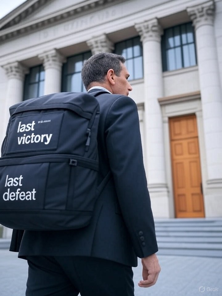 ¿Has ganado el caso?, ¿has perdido?... Ahora bien, para el próximo juicio no te cuelgues la mochila de tu última victoria o derrota, pues estarás defendiendo dos casos:  el actual y el que ganaste o perdiste. Y la mochila te pesará.  Cada juicio es una nueva oportunidad.