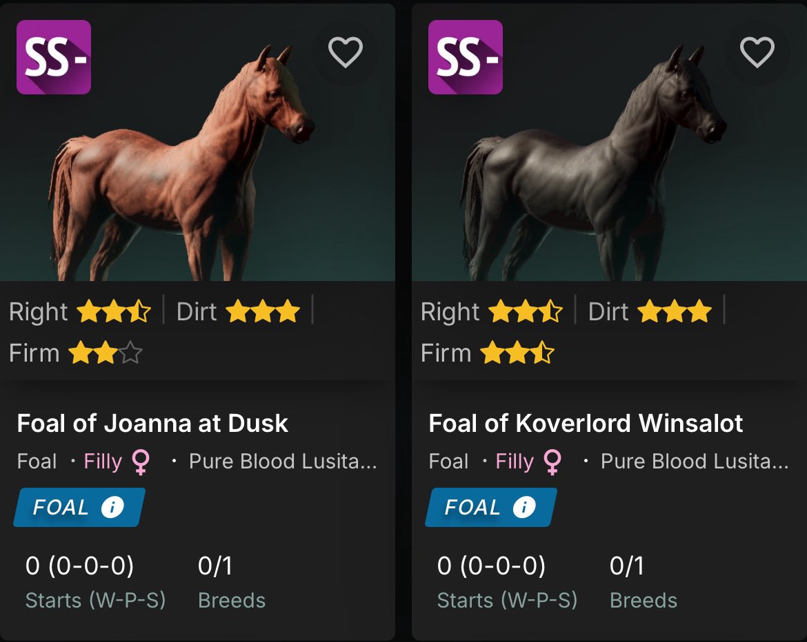 Two beautiful high prefs babies bringing smokehouse and mailbox money blood into my stable 🥳 happy foals day guys