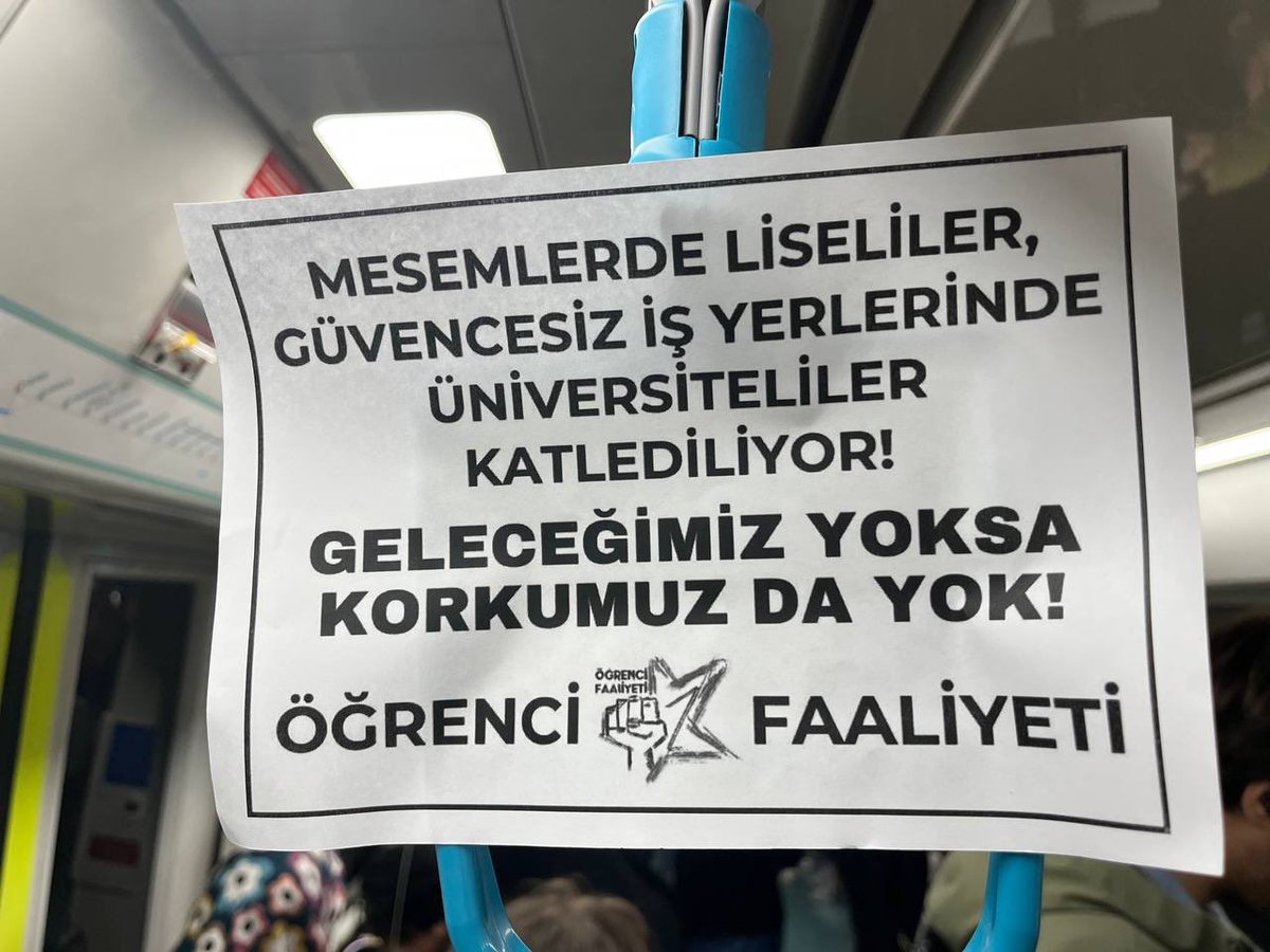 🔈MESEM’lerde liseliler, güvencesiz iş yerlerinde üniversiteliler katlediliyor!

İşçi katliamına sessiz kalmayacağız; Geleceğimiz yoksa korkumuz da yok!

📍Marmaray