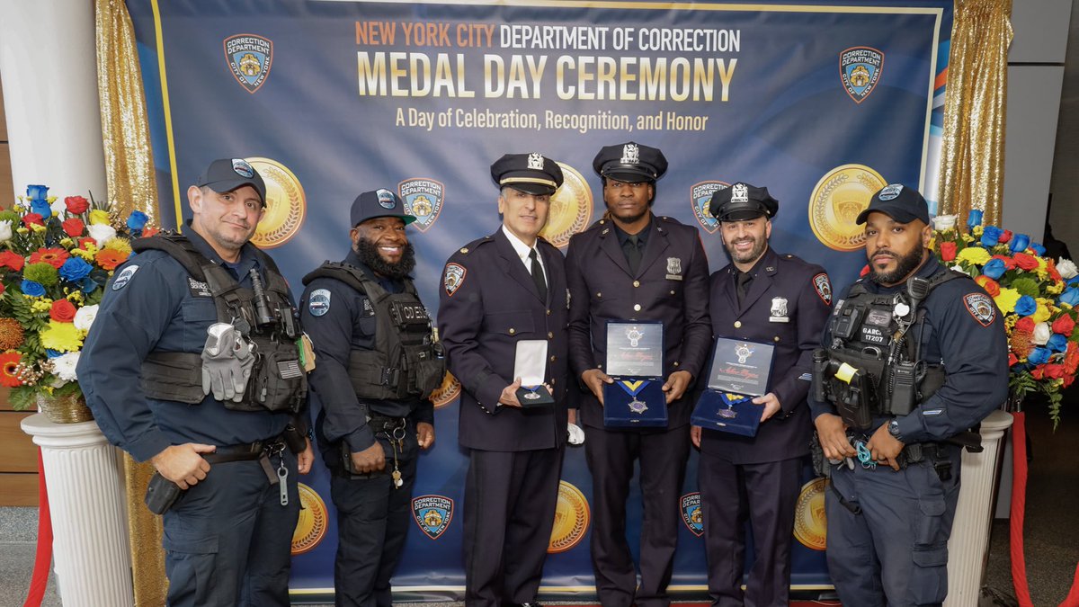 CorrectionNYC's tweet photo. #NYCDOC hosted its 2025 #MedalDayCeremony on Nov. 14 with a celebration of even more bold heroism, honor, integrity, leadership and professionalism than years past. Read more today at https://t.co/27yeQuEdlL. #JoinTheBoldest https://t.co/I9QgpNWl7g