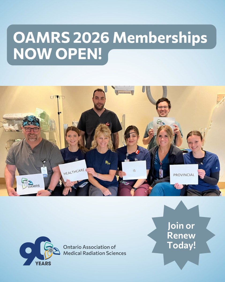 OAMRS1's tweet image. OAMRS Memberships for 2026 are now available! Be sure to join or renew today to secure PLI coverage, access to valuable discounts, education and more in 2026! bit.ly/47QAxRM   
#MRTproud #DMSproud #Healthcareisprovincial