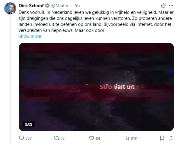 veen_els's tweet image. Sinterklaas-journaal (!), het ministerie van Binnenlandse Zaken, main stream media én Dick Schoof die ons voorbereiden op een noodsituatie, dat doet me op één of andere manier sterk denken aan de gelijkschakeling met Corona. 

Toen werden ook kinderen bang gemaakt, dat ze oma…