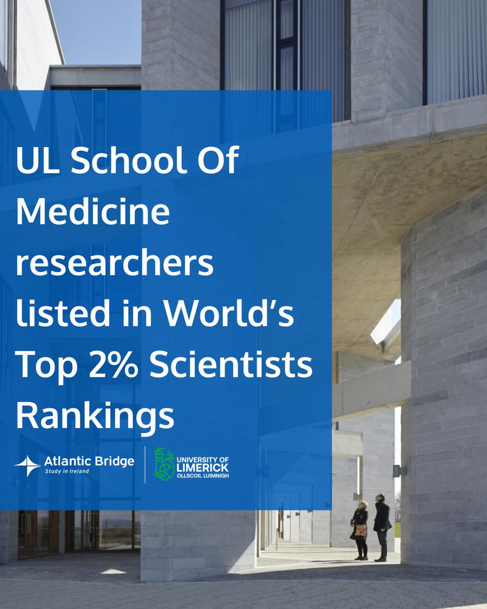 AtlanticProgram's tweet image. Congratulations to Prof. Calvin Coffey, Prof. Colum Dunne, Prof. Anne MacFarlane, Prof. Liam Glynn and Prof. Austin Stack, who have been listed among the world’s top 2% of scientists, recognised as some of the most cited and influential researchers in their fields!

@MedicineAtUL