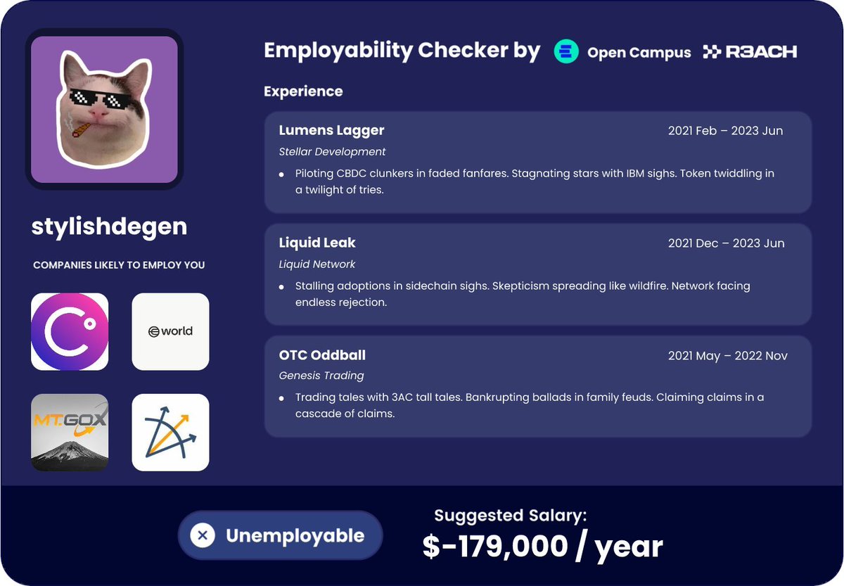 hello? wtf I am in need of employment, I'm very EMPLOYABLE!