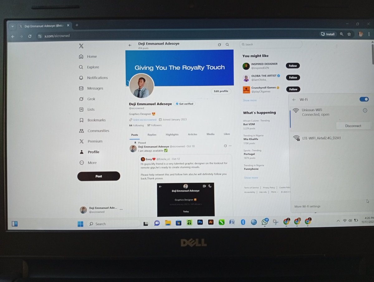 eicrowned's tweet image. Let&apos;s see what we can do with the school WiFi 😁