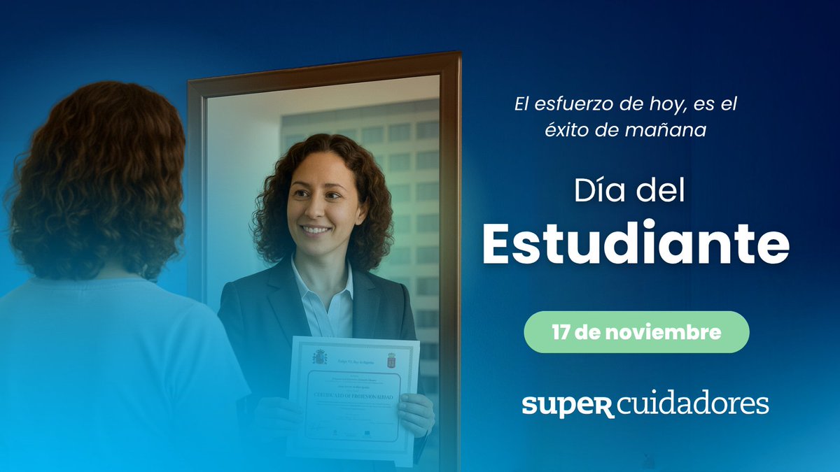 SUPERCUIDADORES's tweet image. 🎓 Aprender a cuidar es aprender a vivir. En #SUPERCUIDADORES validamos tu experiencia con certificaciones oficiales que abren puertas laborales.

Hoy, en el Día Internacional de los Estudiantes, celebramos a quienes se forman para transformar vidas.

#CP #DíaDelEstudiante
