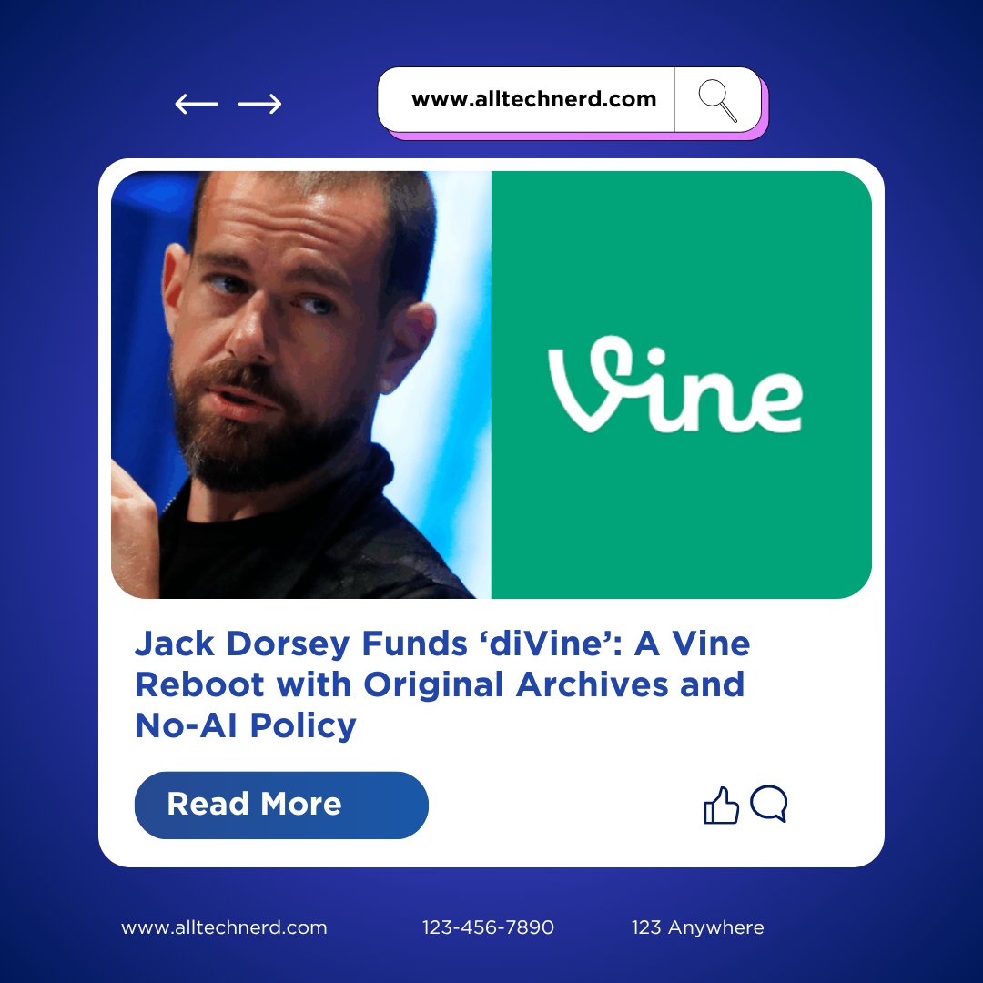 Alltechnerd's tweet image. Jack Dorsey Funds ‘diVine’: A Vine Reboot with Original Archives and No-AI Policy

#divine #vine