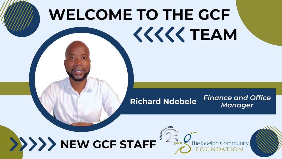 The Guelph Community Foundation is so excited to welcome Richard Ndebele in the role of Finance and Office Manager! 🙌 Richard formally started on November 11 and we are thrilled to have him join the team and welcome their financial knowledge and contributions!