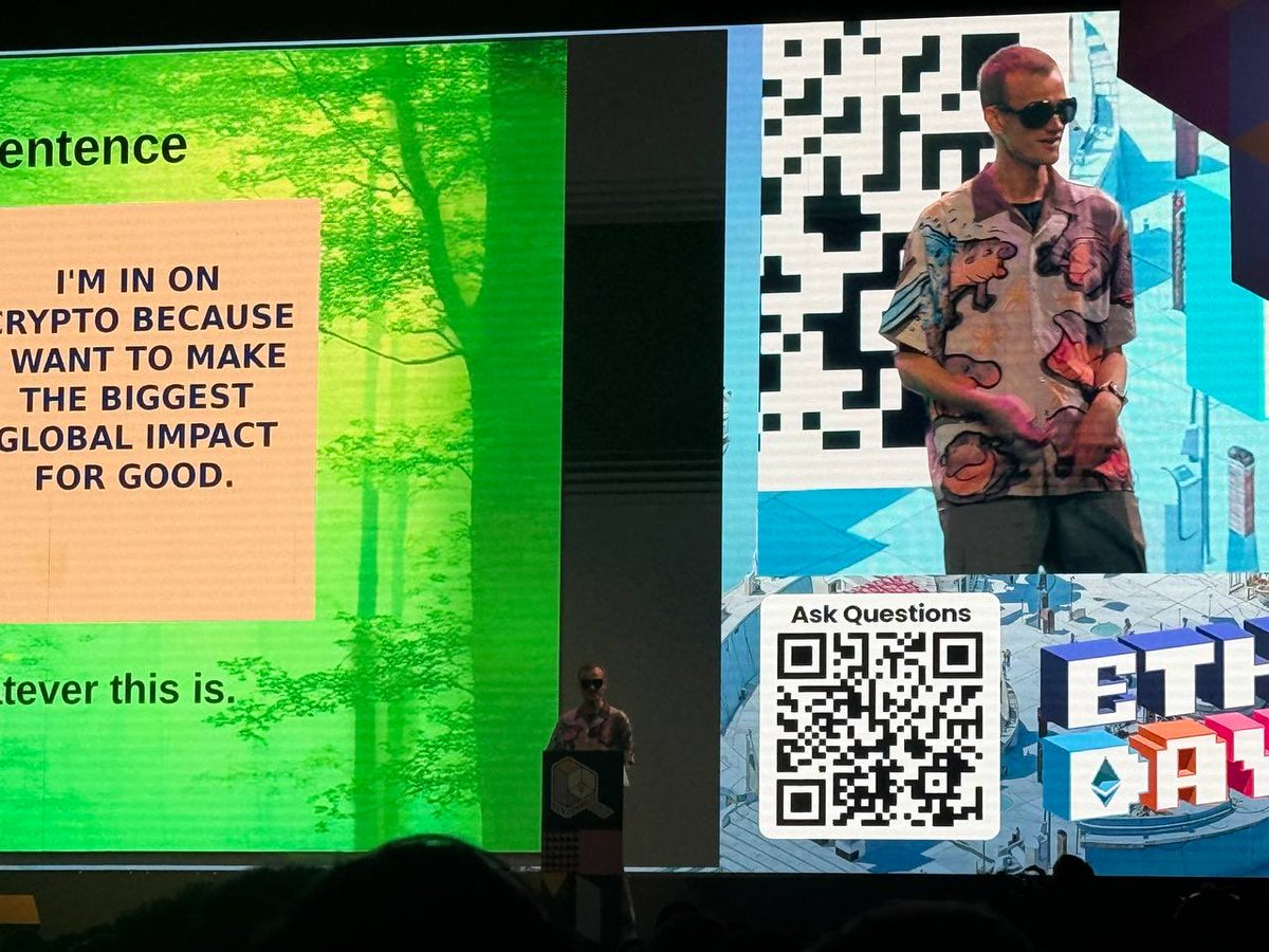 <a href="/VitalikButerin/">vitalik.eth</a> spotted in <a href="/EFDevcon/">Devconnect ARG - the first Ethereum World’s Fair</a>.

It’s amazing to see how he stands for cypherpunk principles and also works for longterm building for a better world.

No joke why we trusted him to handle Kanro Fund raise. Over 50 ETH in a few days, which will be much more.