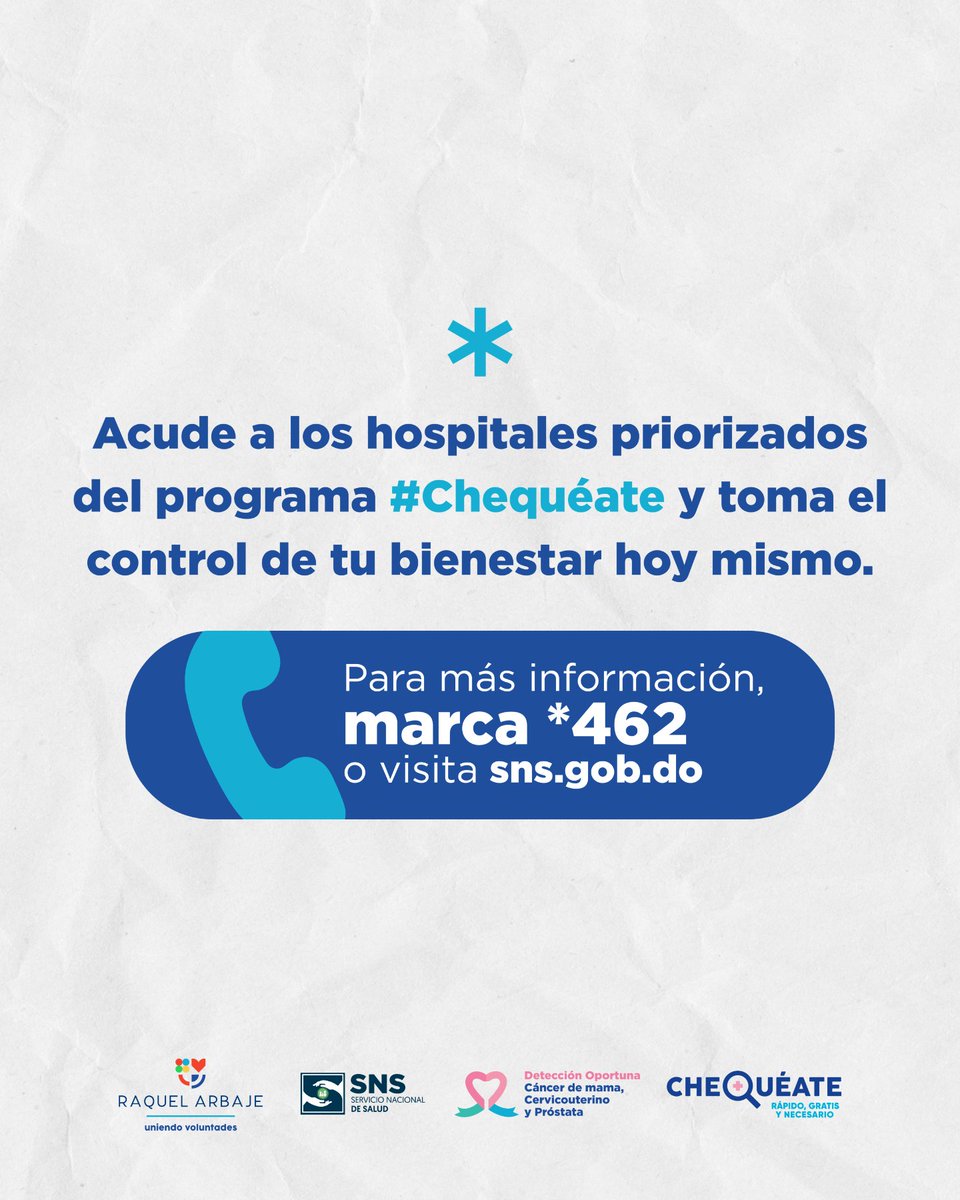 Hombre dominicano cuidarte es un acto de amor 💙  No se trata solo de ti: tu familia también te necesita sano. Un chequeo a tiempo puede cambiar tu historia.

Por ellos, por ti, #Chequéate No esperes sentir síntomas. El momento de cuidar tu salud es ahora.

👉🏻 Para más