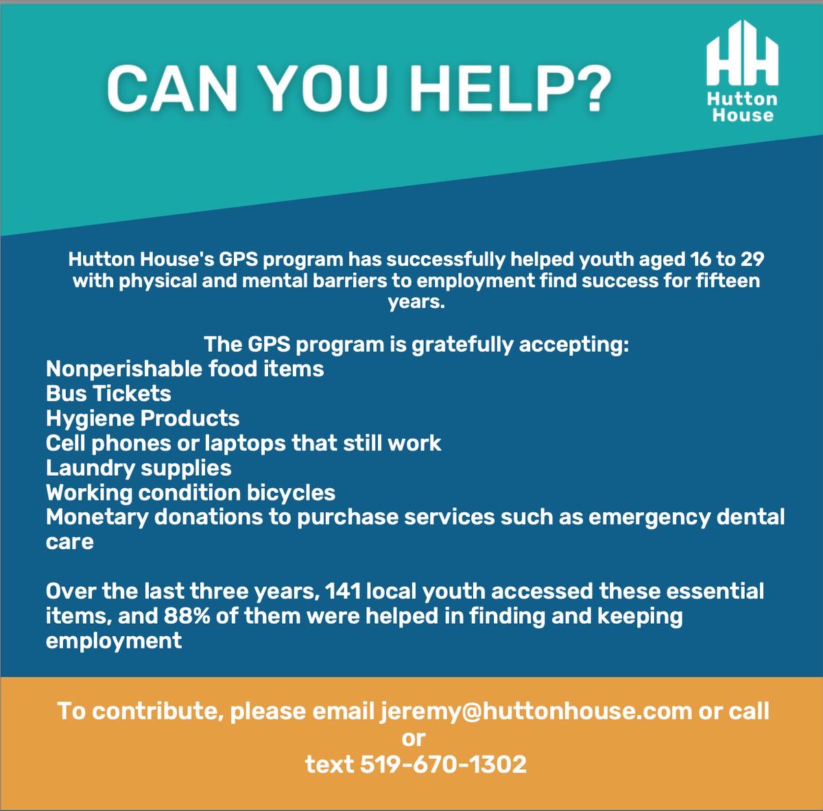 This time of year, many local #ldnont businesses look to give back  

I run a program for youth aged 15-29 with disabilities who are struggling finding employment

Most are on ODSP or OW, and not getting enough to eat, or have access to a working and active phone

Can you help?