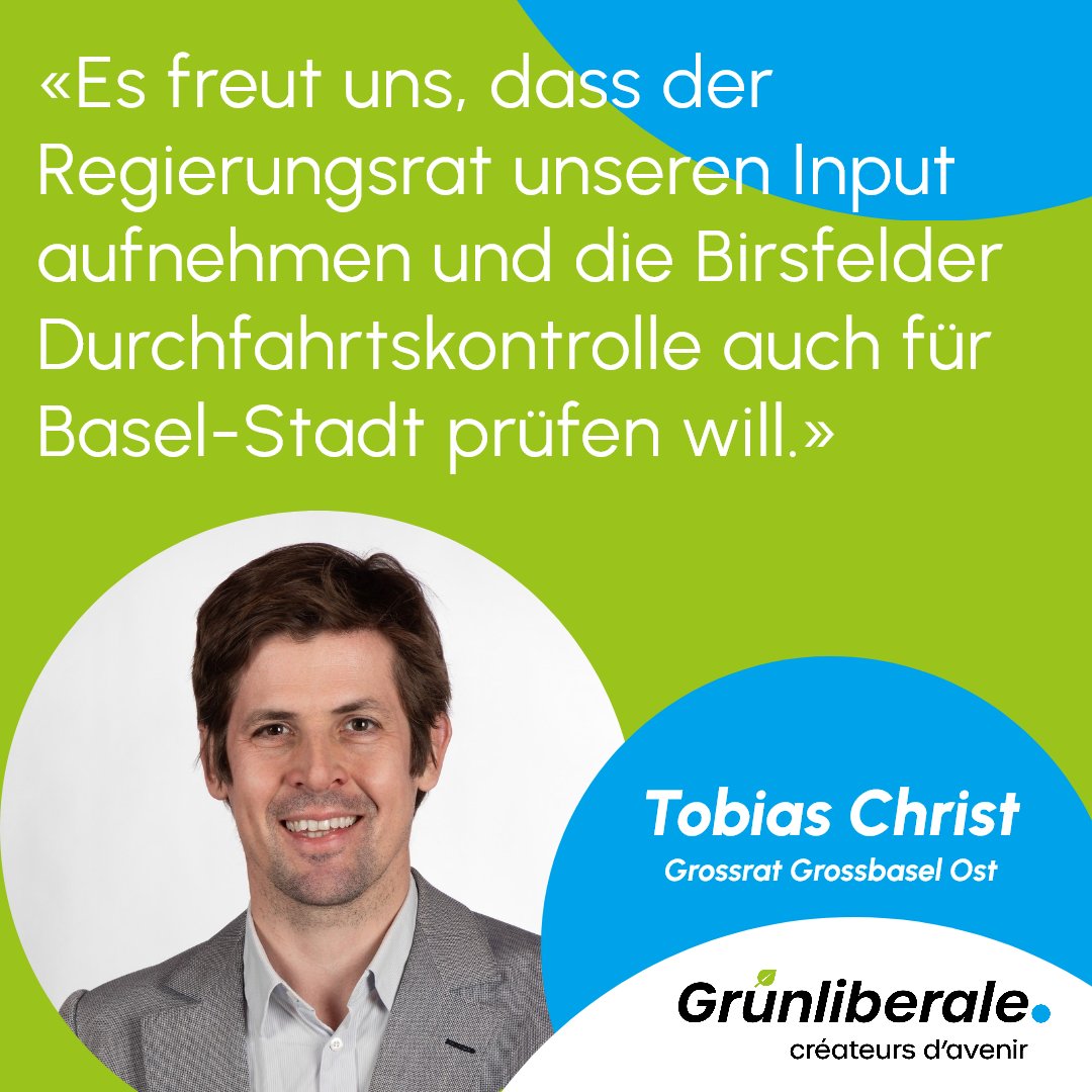 Schriftliche Anfrage Tobias Christ «betreffend Durchfahrtskontrolle zur Entlastung der Breite und des Kleinbasels»: Der Regierungsrat will das Birsfelder Modell vertieft abklären und die Erkenntnisse der Gemeinde Birsfelden analysieren. 🚦