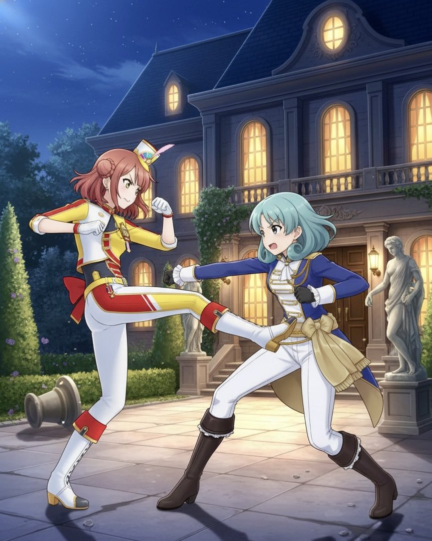 AIイラスト」オペラセリア・煌輝座 VS ニジガク #idolmaster #lovelive