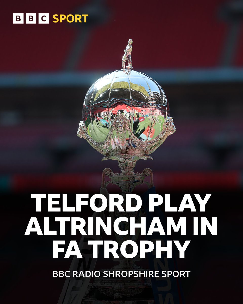 BBCShropSport's tweet image. 🏆 @telfordutd have been drawn to play Altrincham at home in the #FATrophy 

More reax on 📻 @BBCShropSport 96fm tonight

#BBCFootball | #Telford