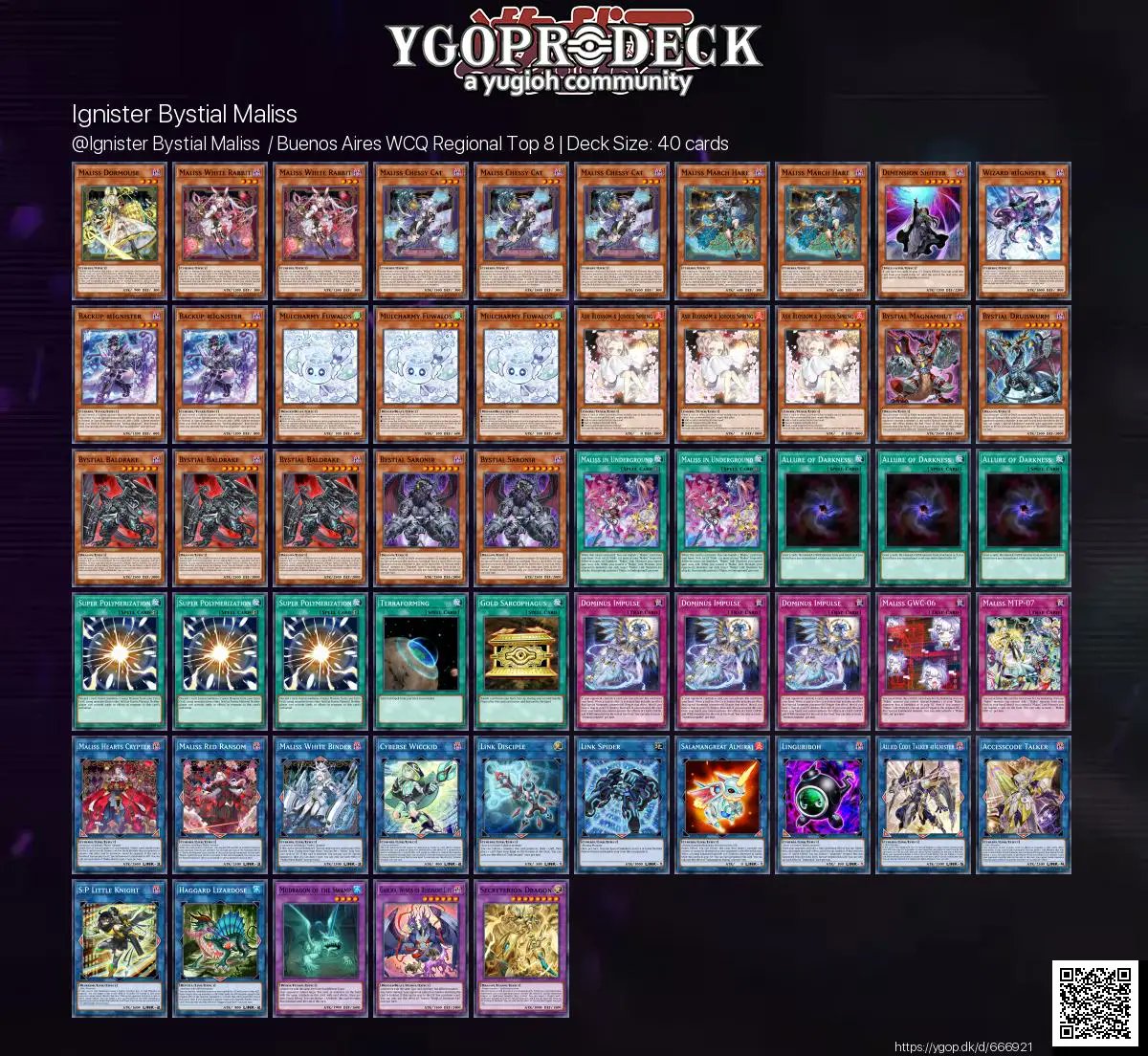 @Ignister Bystial Maliss  / Buenos Aires WCQ Regional Top 8 🏆

✅ ygop.dk/d/666921

#yugioh #yugiohtcg
