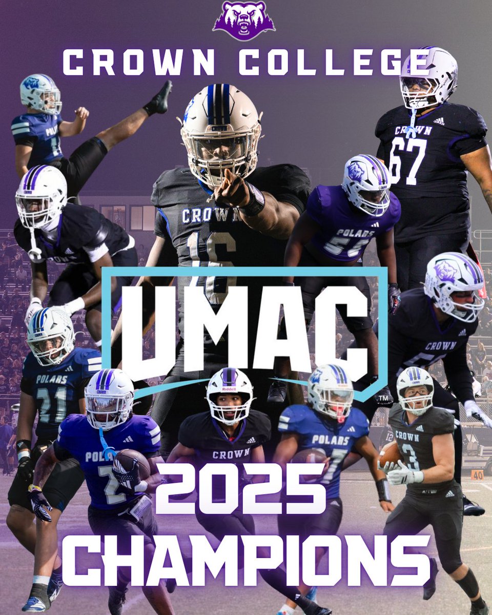 History is ours! 🏆 First-ever conference champs — 2025 UMAC Champions! Crown Football brought the heat all season. 🔥

#BeDangerous | #CrownClimb