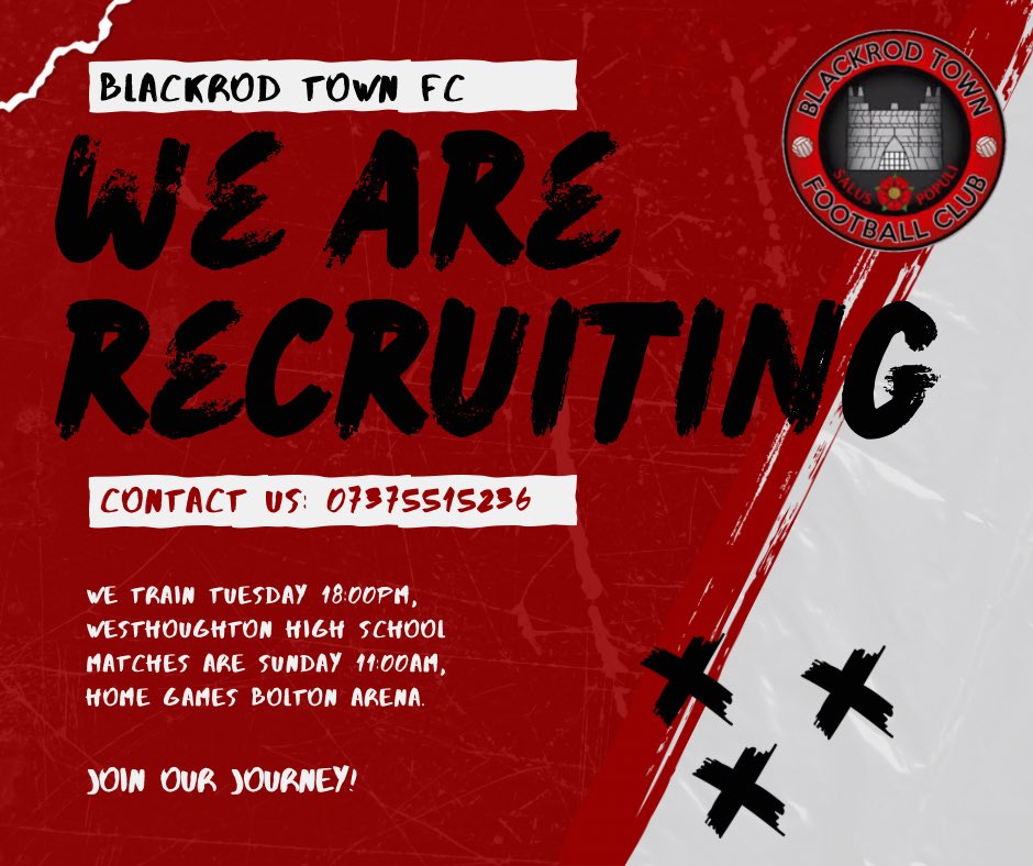 Looking for a team? 
We are an open age team in Bolton looking for players. Playing in the <a href="/RBDSFLOfficial/">RBDSFL</a> division one. 
Please contact us either through our socials or on 07375516236.
#SundayLeague #Upthetown #Football