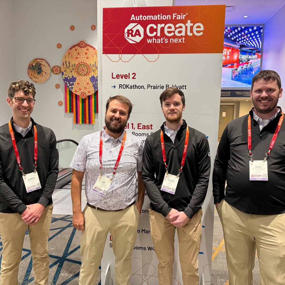 eosysgroup's tweet image. We’re kicking off the 2025 @ROKAutomation  @AutomationFair with the EOSYS ROKathon team

This coding challenge incorporates FactoryTalk Optix, FactoryTalk DataMosaix, FactoryTalk Analytics LogixAI, Studio 5000 Logix Designer, FactoryTalk Historian Site Edition &amp;amp; Plex #ROKEvents