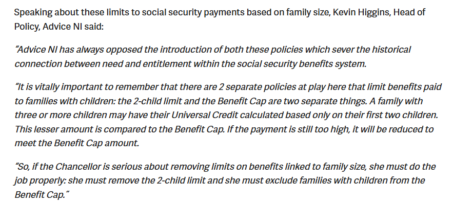 Advice NI calls on Chancellor to ‘do the job properly’ and remove all limits on benefits linked to family size at next week's Budget

adviceni.net/about/news/adv…

<a href="/Keir_Starmer/">Keir Starmer</a> <a href="/RachelReevesMP/">Rachel Reeves</a> <a href="/patmcfaddenmp/">Pat McFadden</a>  

#Budget2025
