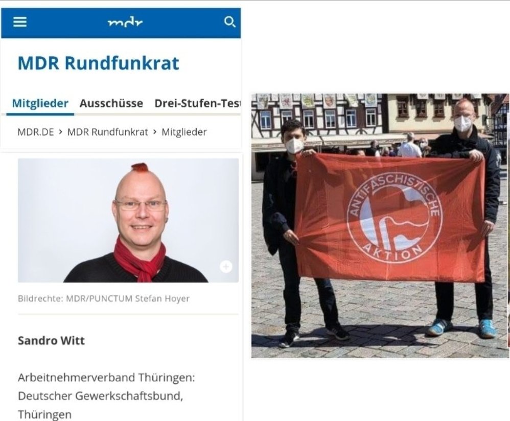 MDR Rundfunkrat Sandro Witt mit Antifa Flagge. #OerrBlog