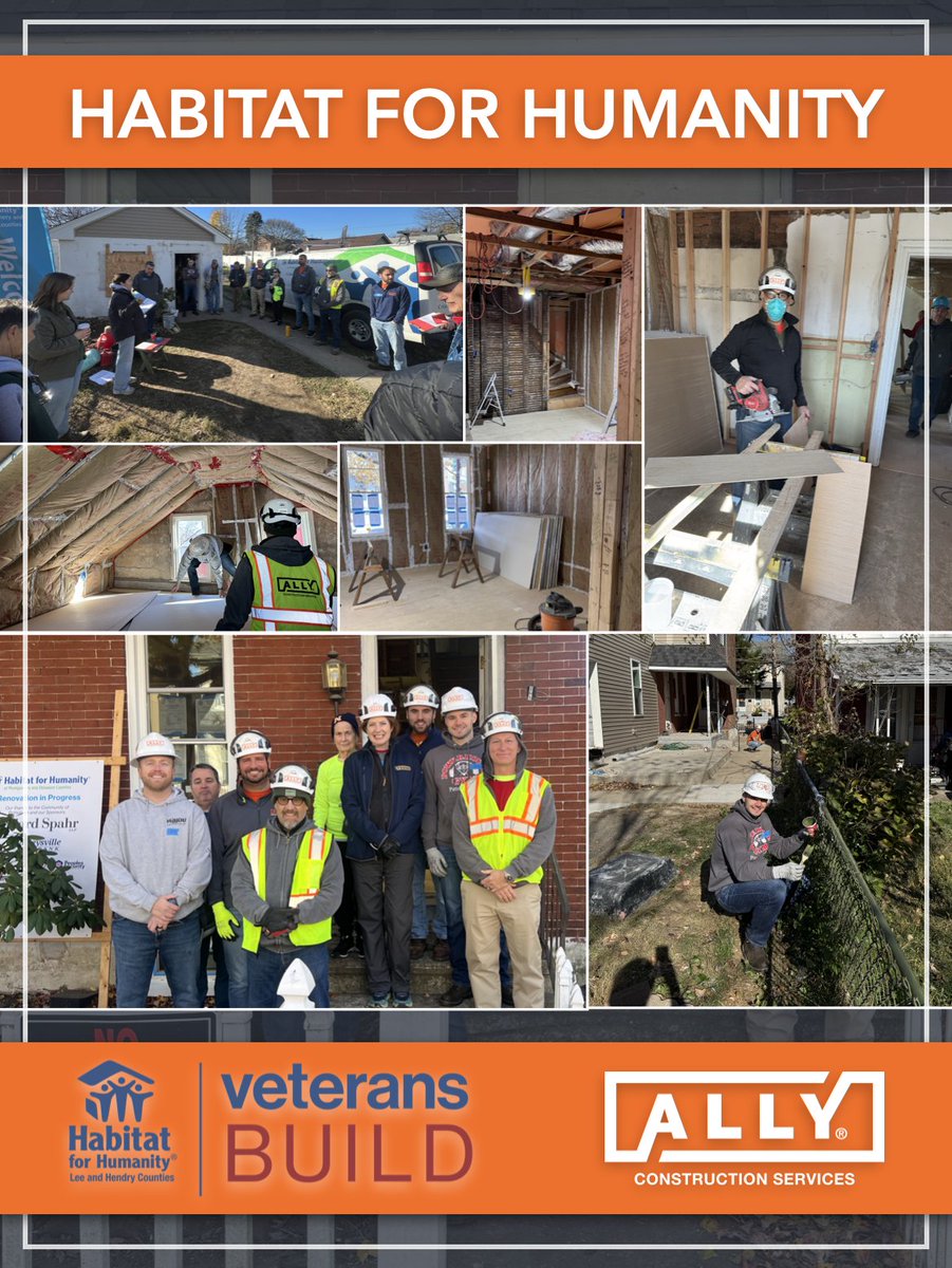 ALLYconstructs's tweet image. This past spring, ALLY volunteers took part in Habitat for Humanity’s Women Build, coming together to help with demolition work on a home. Last Friday, we had the chance to return to the same home for their Veterans Build.

#ALLYConstructionSvcs #HabitatforHumanity