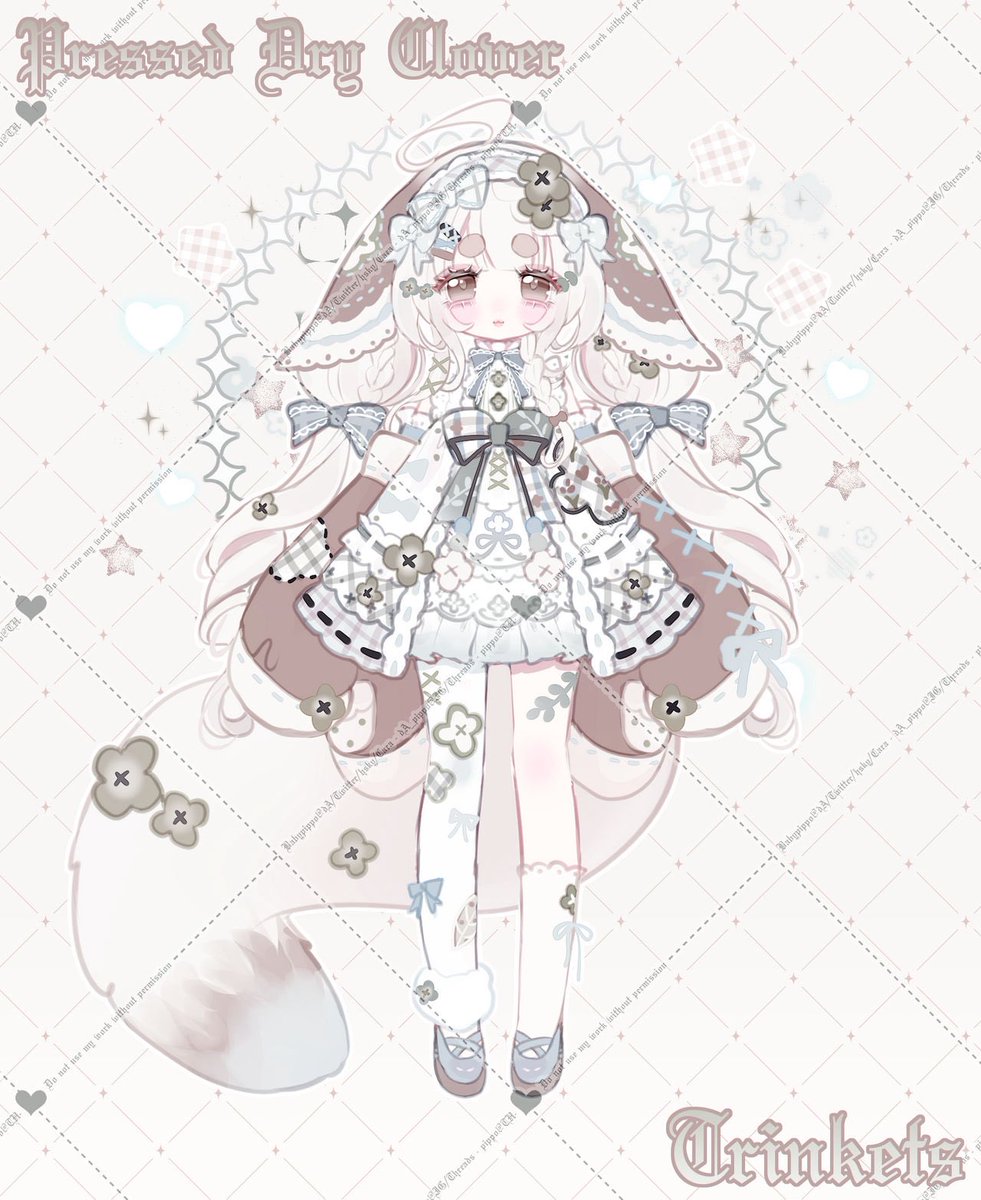 Trinkets: Pressed Dry Clover 🍀 🍀 🍀 

Character design💖 info 👇