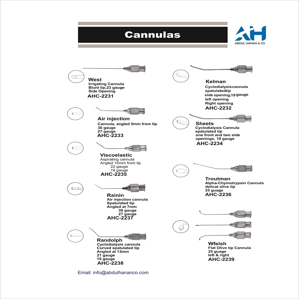 AbdulHananCo's tweet image. ✨ #Cannulas ✨
High-quality #ophthalmic #surgical #instruments by Abdul Hanan &amp;amp; Company.

📩 Buyers, contact us:
abdulhanancompany@gmail.com
🌐 abdulhananco.com

#abdulhanancompany #ophthalmology #eyesurgery #medicaldevices #ophtalmologie
#طب_العيون
#تجميل_الجفون