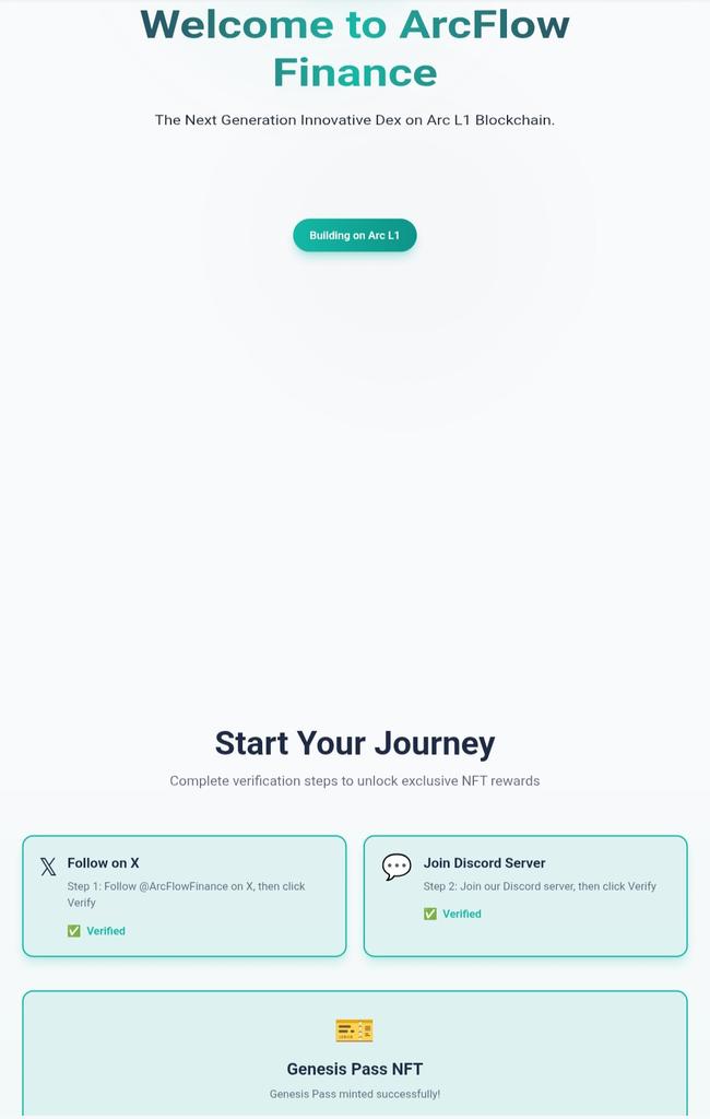 t30LsugmdlSddxl's tweet image. I claim Genesis Pass, and you?
arcflow.finance/#dashboard
#ArcFlow #ArcFlowFinance #GenesisPass #ArcFlowAirdrop #ArcFlowTestnet #Crypto #Web3 #DeFi #DEX