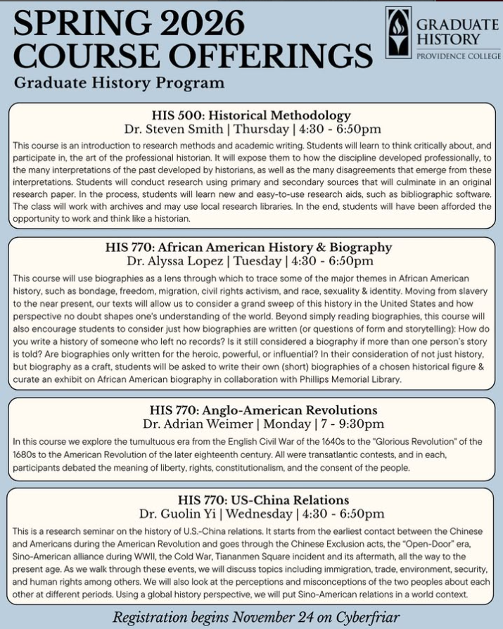 Graduate History Program at Providence College tweet media