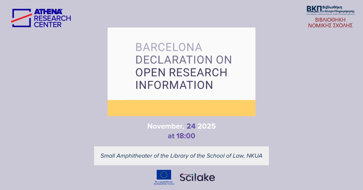 OpenAIRE_eu's tweet image. Join the conversation on open research information.

On 24 November, @nataliamanola , #OpenAIRE CEO, will give a keynote at 18:30 CET titled Opening the Black Box of Research Evaluation at the event on the Barcelona Declaration on Open Research Information in Athens.

Free to…