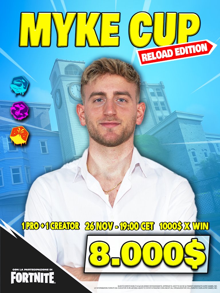 MykeTV_'s tweet image. 🚨ANNOUNCEMENT🚨

🏆The Myke Cup is finally back — after 2 long years — with a brand-new special edition… and this time, it’s coming to Europe. And beyond. 👀

20 invited creators, each able to pick one pro to try and take home up to $8,000.

We’ll be playing on 3 Reload maps,…