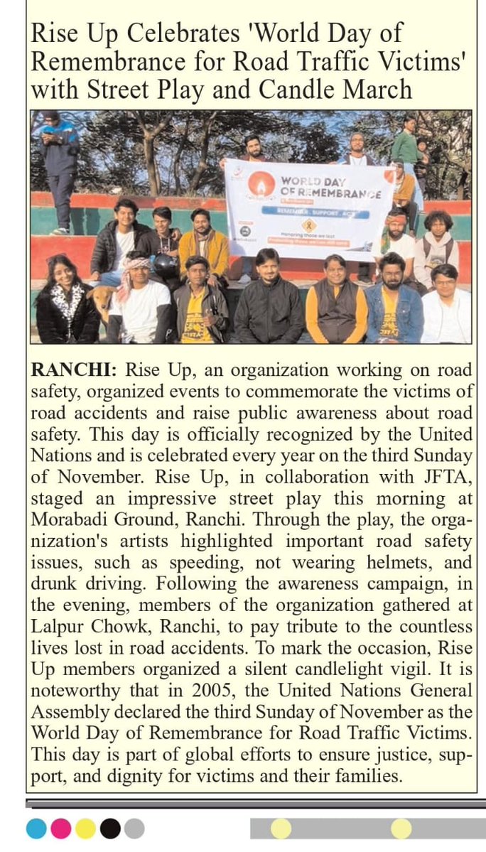 RiseUp_Ngo's tweet image. Together, we remember and pledge to prevent future tragedies.

#WorldDayofRemembrance 
#roadsafety #savelives

@ranchipolice @deepakbiruajmm @nitin_gadkari @rishabhriseup