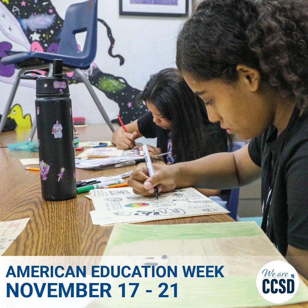 ClarkCountySch's tweet image. It’s American Education Week! From November 17-21, we will be celebrating the amazing CCSD professionals who play an important role in our students’ success. 

We are grateful for every CCSD team member who works tirelessly to ensure quality public education for all of our…