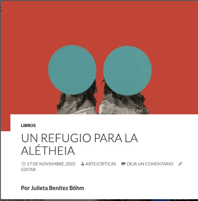 No te pierdas esta crítica sobre Las posesas, un libro de Esther Díaz y Albertina Carri. Escribe <a href="/julibbohm_/">julieta benitez bohm</a>
👇
artecriticas.wordpress.com/2025/11/17/un-…