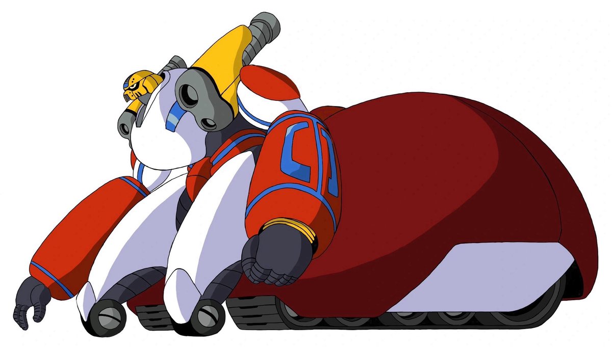 ROCKINHOPPER's tweet photo. is there a lore reason why shin getter 3 is built like the aunt from robots https://t.co/QYFp8rpyv3