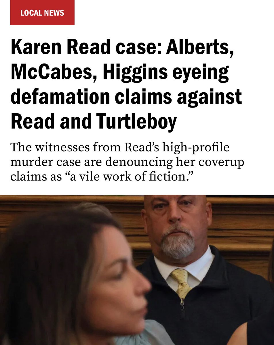 A VILE WORK OF FICTION. 

The witnesses’ (including Colin Albert) counterclaims against Defendant Karen Read and THIRD-PARTY Aidan Kearney will be for defamation and other torts (emotional distress) that they’ve committed individually and together with others to cause harm.