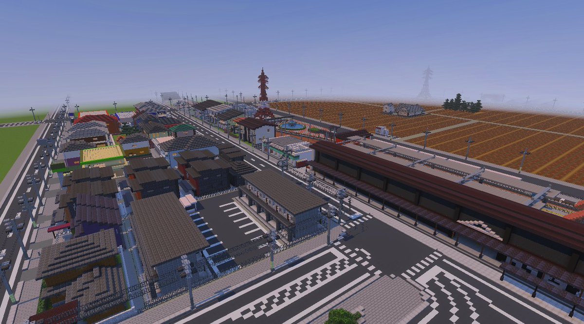 Kurafuto_pref's tweet image. #蔵布都県 #minecraft建築コミュ #Minecraft 
四宮駅と住宅街
