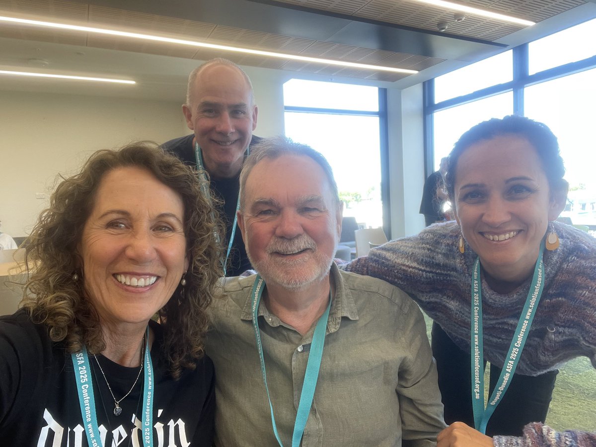 ResilienceDonut's tweet image. Australasian Solution Focused Conference 2025 *

The Resilience Centre was proud to be represented at the ASFA Conference in beautiful Dunedin NZ over the weekend, where Dr Lyn Worsley presented a keynote: “Staying Solution Focused in Complex Clinical Terrain”

#solutionfocused