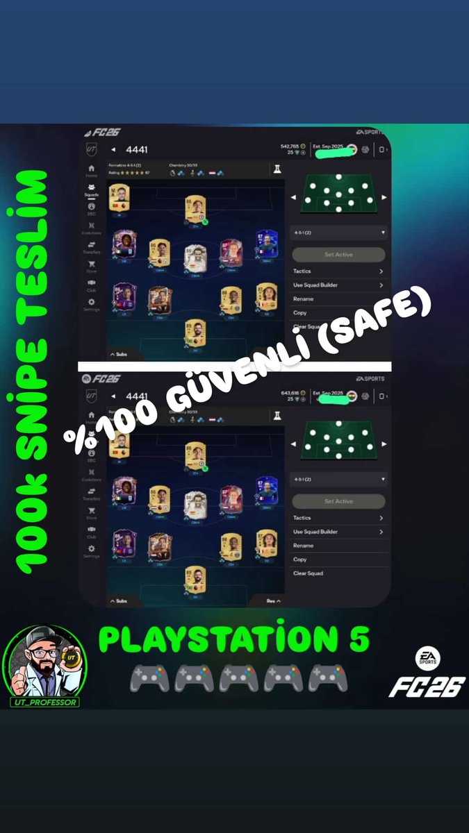 Snipe satış hizmetimiz devam ediyor.
%100 güvenli 🤝🤝
#fc26 #eafc26 #fc26coin
#ugurkaya