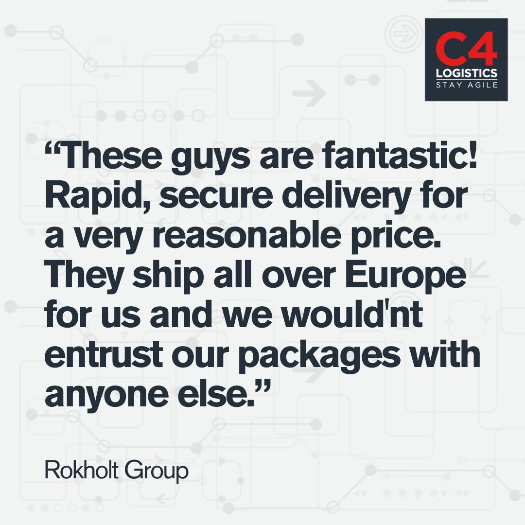 C4Logistics's tweet photo. From rapid delivery to cross-border compliance, we keep your shipments secure, efficient, and moving across Europe.

#ClientTestimonial #Transport #CrossBorderShipping #EuropeWideDelivery C4 Logistics https://t.co/ehEg96sqM3