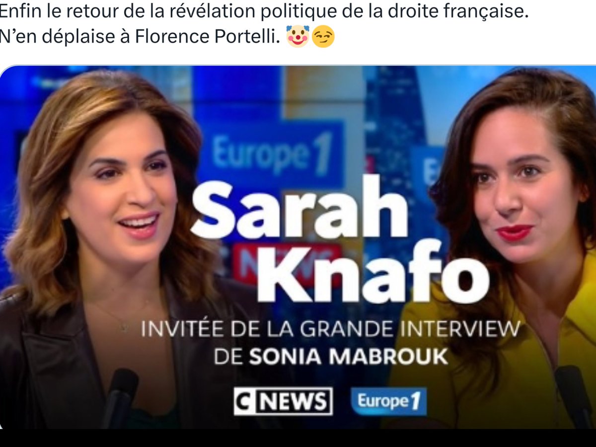 Lisabethdanj's tweet photo. Sarah demain chez @SoMabrouk . 
Sarah va pouvoir répondre au petit Tanguy qui l’accuse  d’avoir copié son budget ! 😝😡
Ca ne risque pas  !  
RN  +  39  milliards   d’impôts 
Sarah  -  20  milliards d’impôts et  moins 80 milliards  de  dépenses  !  😝😝 https://t.co/qFV8Wt57ZO