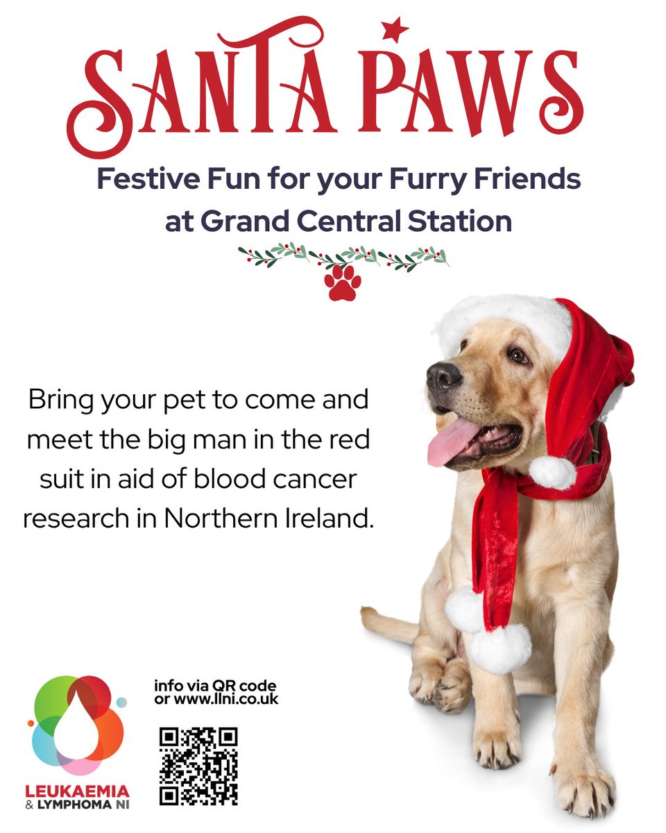 LAL_NI's tweet image. Join us on Sat 6th Dec from 10am to 2pm in Grand Central Station for &apos;Santa Paws&apos;.

Festive fun for your furry friend!

In exchange for a donation you will receive a digital photo of your pup with Santa.

llni.co.uk/event/santa-pa… #SantaPaws

#SupportingLocalCharity