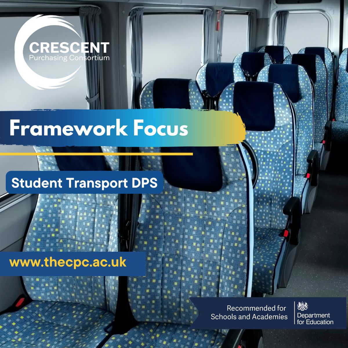 CPC's Student Transport DPS has recently been recommended for Schools &amp; Academies by the Department for Education (DfE), taking CPC’s number of recommended frameworks up 24 🎉 ➡️ loom.ly/c0qCQPg
 
#Procurement #Education #Framework #StudentTransport